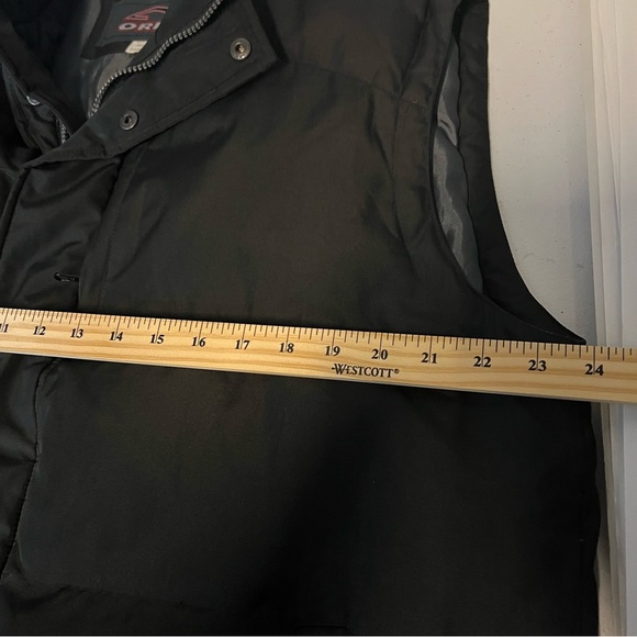 Orion Sport men’s black down filled blocked quilted vest zipper front size Large - Picture 15 of 16